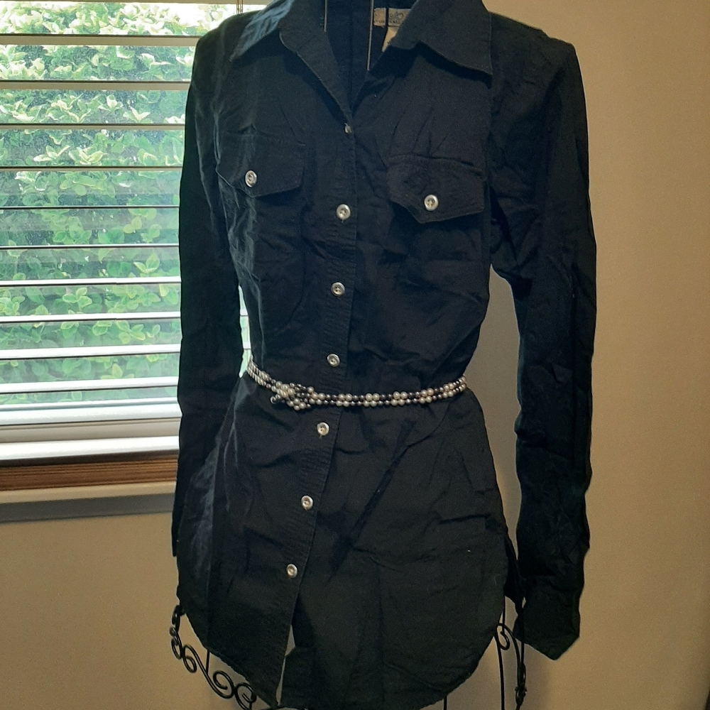 Black button-down blouse